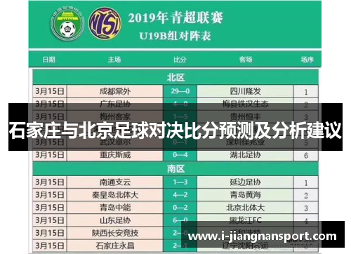 石家庄与北京足球对决比分预测及分析建议